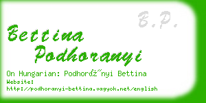 bettina podhoranyi business card